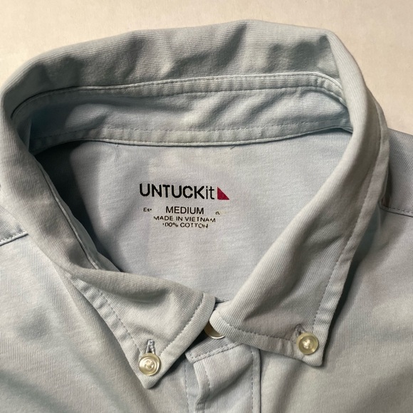 UNTUCKit Shirt Adult Medium Blue Cotton Casual Long Sleeve Button Up Men - Picture 4 of 13